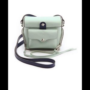 Rebecca minkoff camera bag in mint and navy